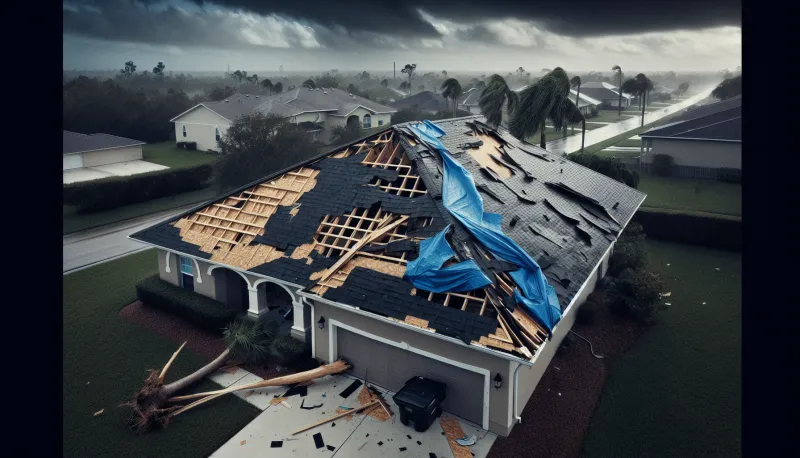 Storm damage roof repair in Jacksonville